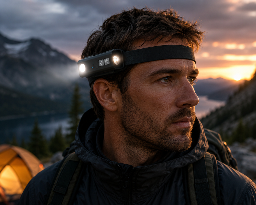 2025 Ear Clip Headlamp– Bright LED Headlight, Rechargeable Waterproof Head Flashlight for Fishing Hiking Running Cycling Outdoor