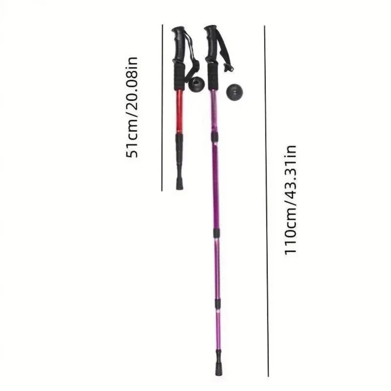 Ultralight Trekking Poles Outdoor Camping Mountaineering Backpacking Hiking Shock Absorption Foldable Design